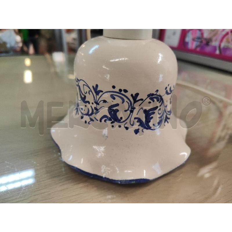LAMPADARIO CAMPANINA CERAMICA DECORO BLU | Mercatino dell'Usato Vinci - fraz. sovigliana 3