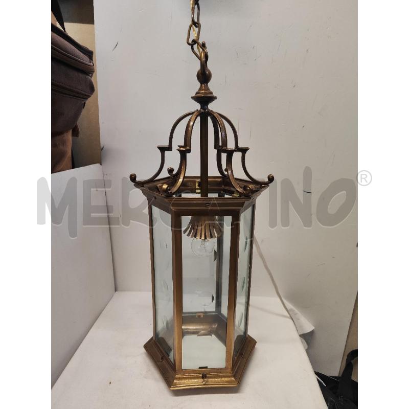 LAMPADARIO LANTERNA METALLO E VETRO | Mercatino dell'Usato Vinci - fraz. sovigliana 1