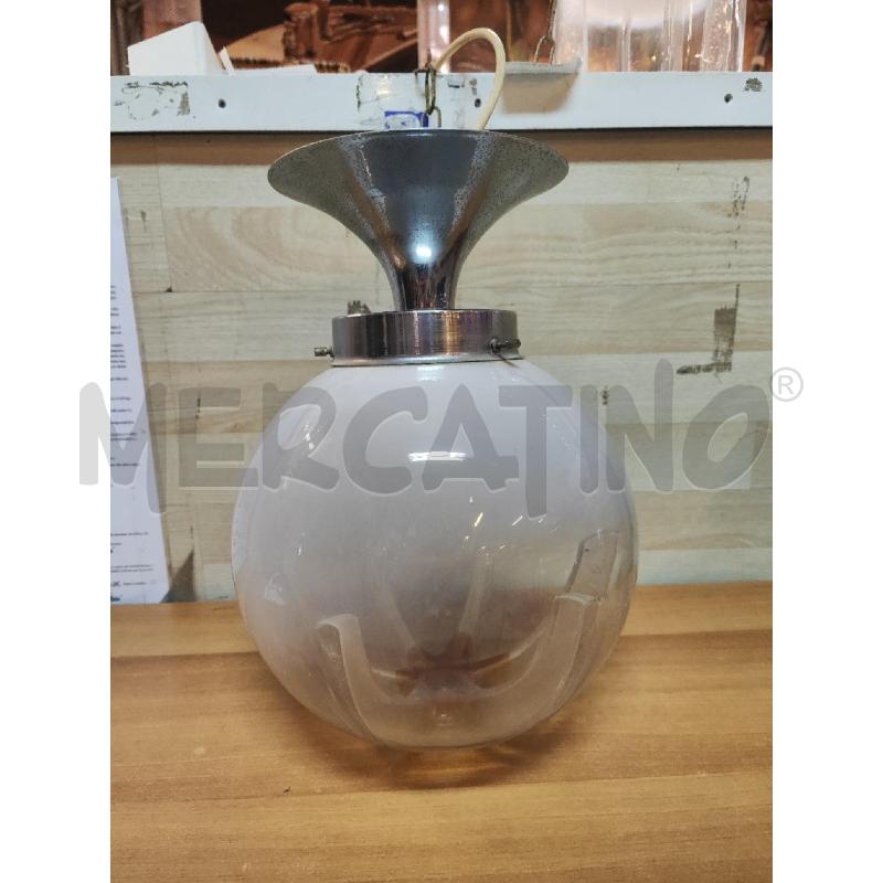 LAMPADARIO PALLA VETRO FIORE ARANCIO | Mercatino dell'Usato Vinci - fraz. sovigliana 1