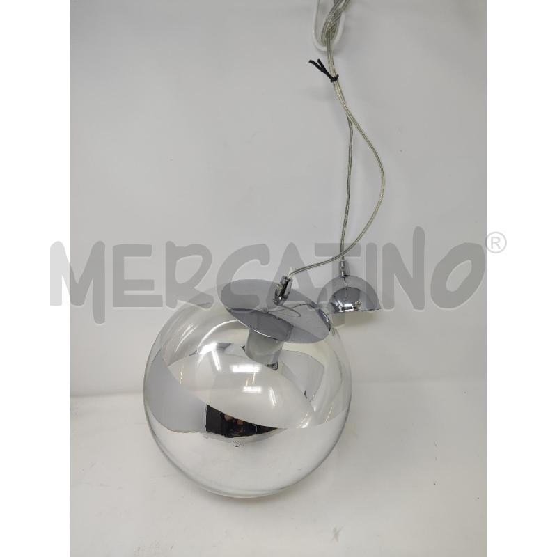 LAMPADARIO PALLA VETRO NUOVO GLOBO FASCIA ARGENTATA | Mercatino dell'Usato Vinci - fraz. sovigliana 1