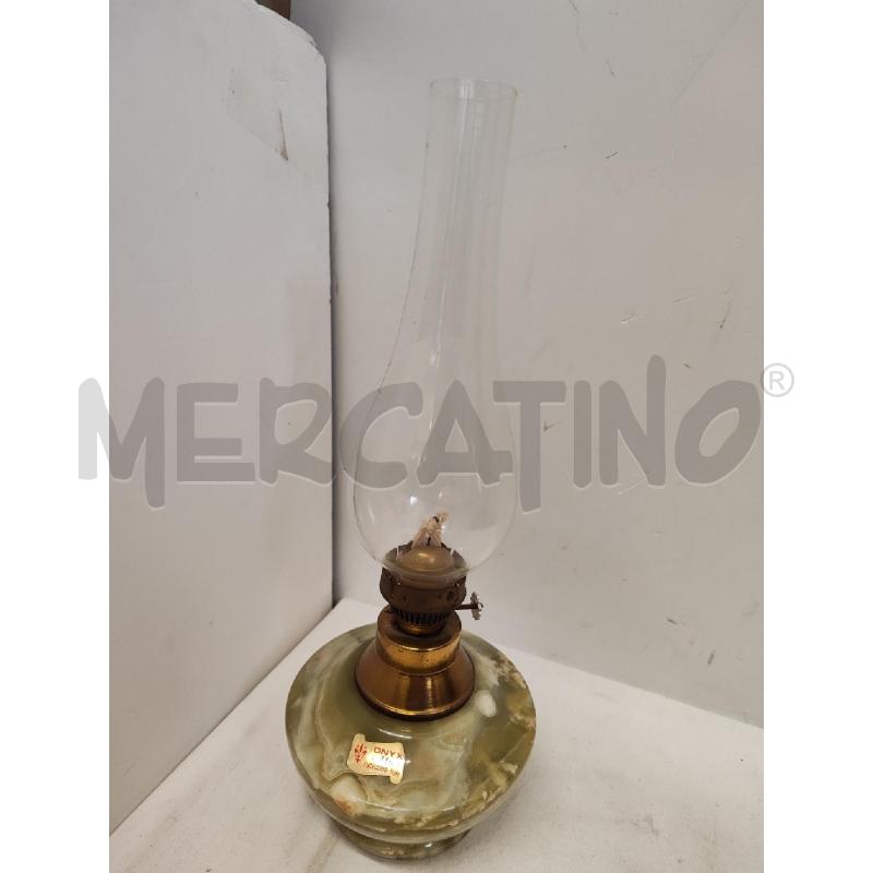 LAMPADA A PETROLIO BASE ALABASTRO VERDE | Mercatino dell'Usato Vinci - fraz. sovigliana 1