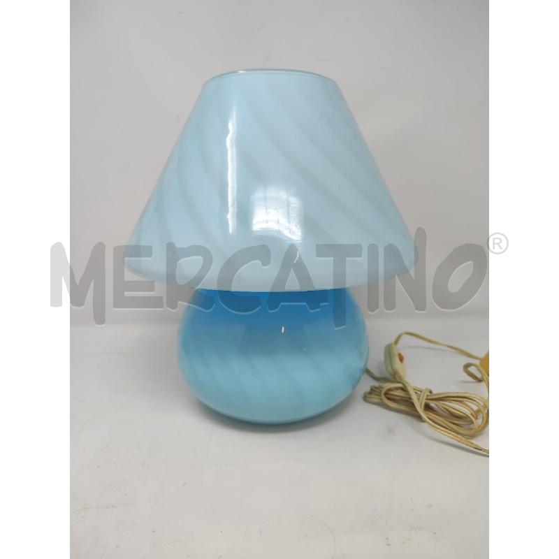 LAMPADA DA TAVOLO VETRO AZZURRO RIGATO | Mercatino dell'Usato Vinci - fraz. sovigliana 1