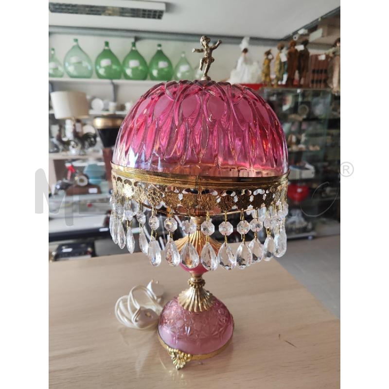 LAMPADA DA TAVOLO VETRO ROSA GOCCIE DORAT | Mercatino dell'Usato Vinci - fraz. sovigliana 1