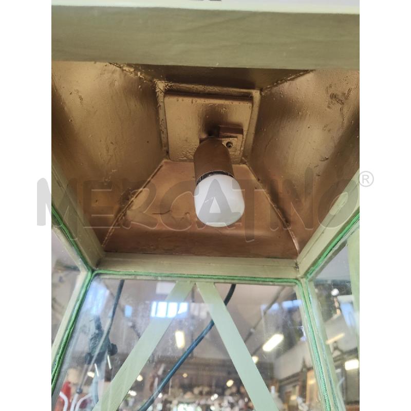 LAMPADA LANTERNA VERDE CON VETRI  | Mercatino dell'Usato Vinci - fraz. sovigliana 3