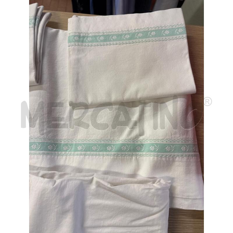 LENZUOLO MATRIMONIALE COMPLETO BIANCO BALZA VERDE | Mercatino dell'Usato Vinci - fraz. sovigliana 2