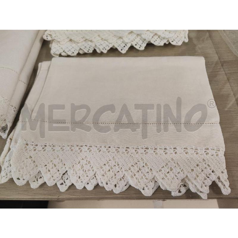 LENZUOLO MATRIMONIALE SOLO SOPRA+ 2 FEDERE PANNA TRINA E GIORNINO | Mercatino dell'Usato Vinci - fraz. sovigliana 2