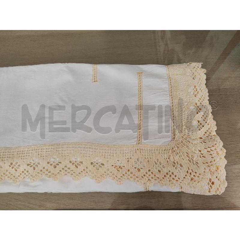 LENZUOLO MATRIMONIALE + 2 FEDERE BIANCO TRINA GIALLA | Mercatino dell'Usato Vinci - fraz. sovigliana 2