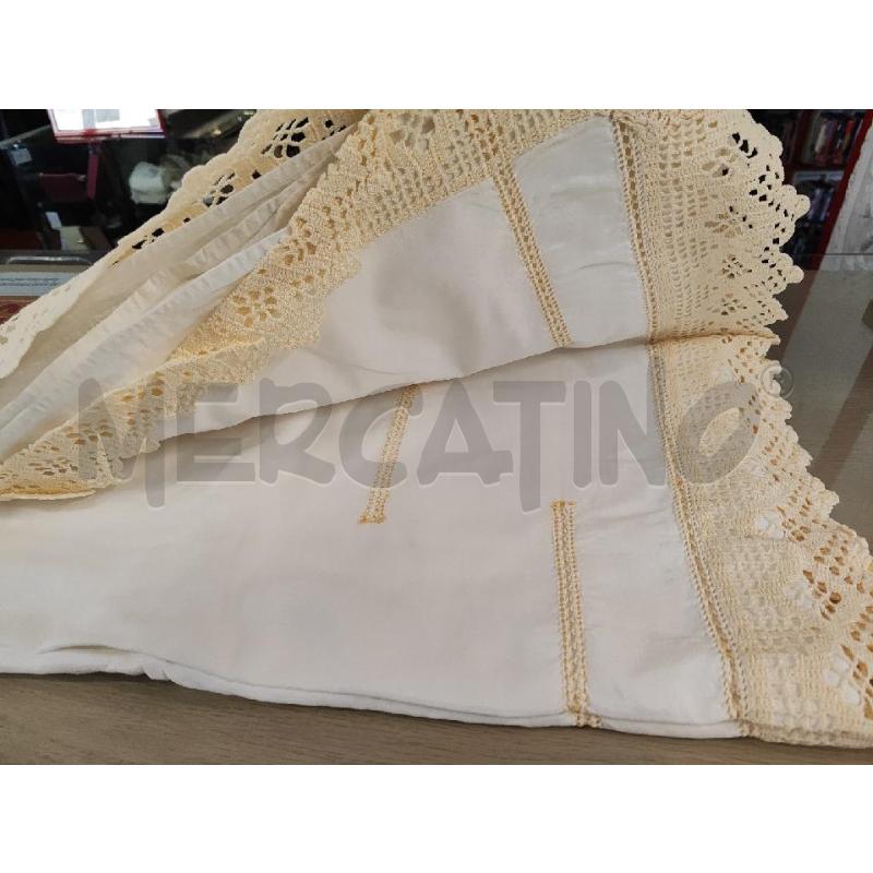 LENZUOLO MATRIMONIALE + 2 FEDERE BIANCO TRINA GIALLA | Mercatino dell'Usato Vinci - fraz. sovigliana 4