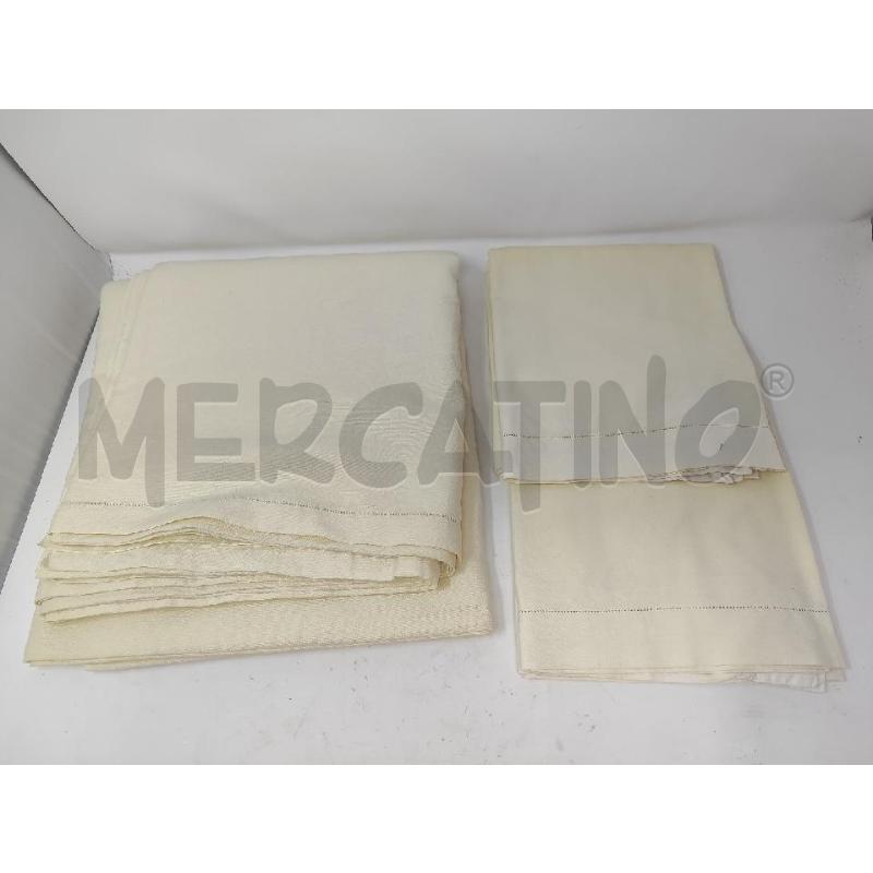 LENZUOLO MATRIMONIALE + 2 FEDERE CREMA CON GIORNINO | Mercatino dell'Usato Vinci - fraz. sovigliana 1