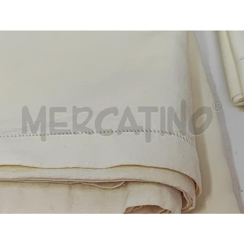 LENZUOLO MATRIMONIALE + 2 FEDERE CREMA CON GIORNINO | Mercatino dell'Usato Vinci - fraz. sovigliana 2