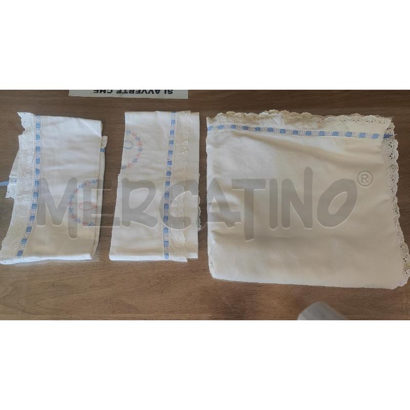LENZUOLO MATRIMONIALE + 2 FEDERE SAN GALLO NASTRINO AZZURRO | Mercatino dell'Usato Vinci - fraz. sovigliana 1