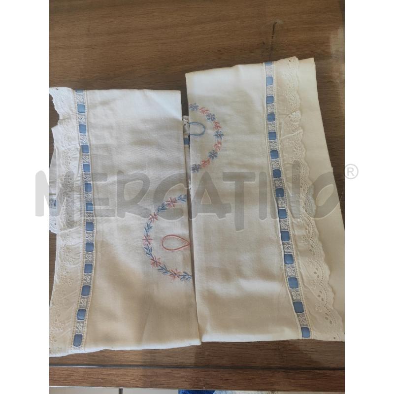 LENZUOLO MATRIMONIALE + 2 FEDERE SAN GALLO NASTRINO AZZURRO | Mercatino dell'Usato Vinci - fraz. sovigliana 2