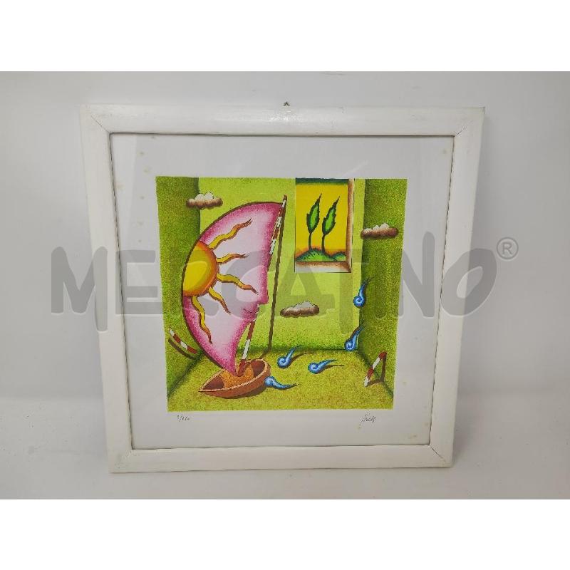 LITOGRAFIA GHELLI BARCA VELA ROSA 32X32 | Mercatino dell'Usato Vinci - fraz. sovigliana 1