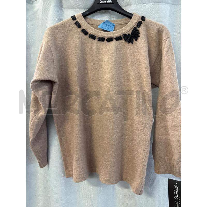 MAGLIA DONNA BLUMARINE FOLIES CIPRIA SCOLLO PERLINE NERE TG.46 | Mercatino dell'Usato Vinci - fraz. sovigliana 1