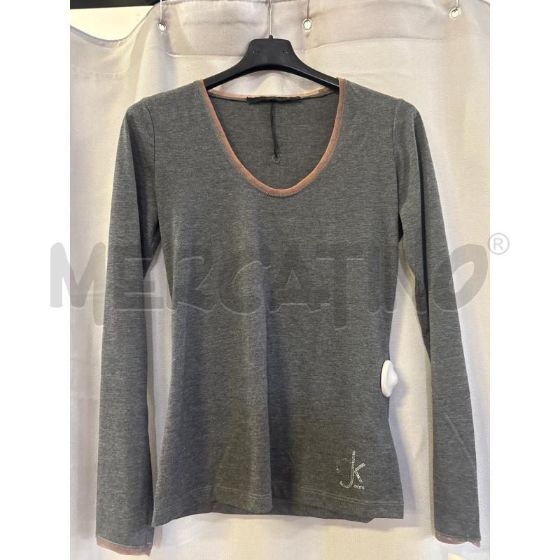 MAGLIA DONNA CALVIN KLEIN GRIGIA SCOLLO A V BORDINO TULLE CIPRIA TG.S | Mercatino dell'Usato Vinci - fraz. sovigliana 1