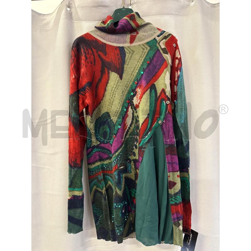 MAGLIA DONNA DESIGUAL FANTASIA VERDE COLLO ALTO TG.L | Mercatino dell'Usato Vinci - fraz. sovigliana 1