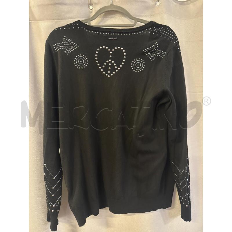 MAGLIA DONNA DESIGUAL NERA BORCHIE TG.L SCOLLO A AV | Mercatino dell'Usato Vinci - fraz. sovigliana 2