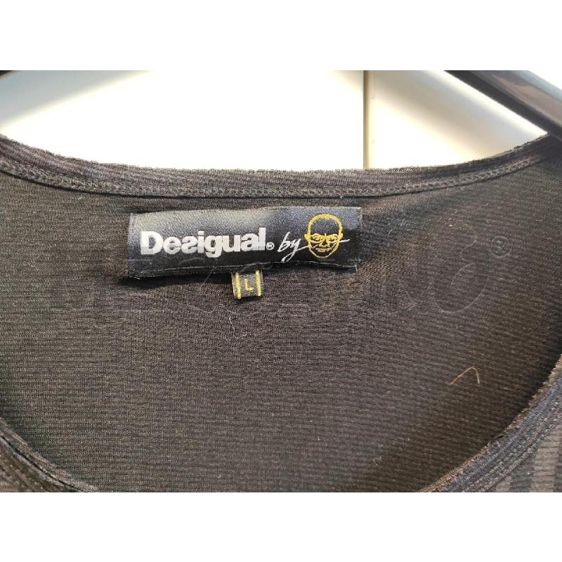 MAGLIA DONNA DESIGUAL NERA CERCHI GRIGI TG.L | Mercatino dell'Usato Vinci - fraz. sovigliana 2