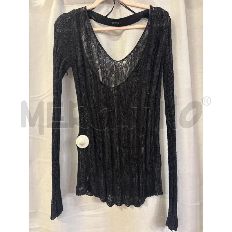 MAGLIA DONNA GUESS DOPPIO SCOLLO NERA GLITTER TG.M | Mercatino dell'Usato Vinci - fraz. sovigliana 1