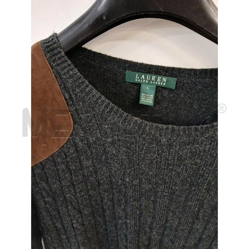MAGLIA DONNA LAUREN GRIGIA LANA TRECCE TG.L | Mercatino dell'Usato Vinci - fraz. sovigliana 2