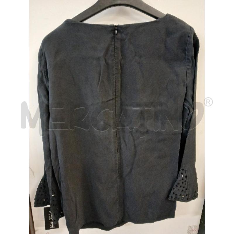 MAGLIA DONNA LUISA SPAGNOLI BLU TG.XL POLZINI PERLINE  | Mercatino dell'Usato Vinci - fraz. sovigliana 3
