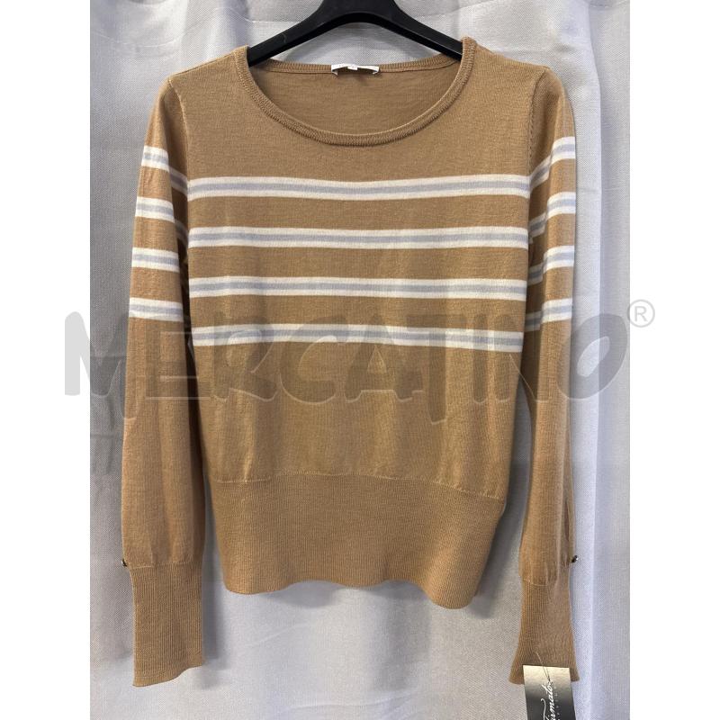 MAGLIA DONNA PATRIZIA PEPE BEIGE RIGHE PANNA GRIGIE TG.2 PARICOLLO | Mercatino dell'Usato Vinci - fraz. sovigliana 1