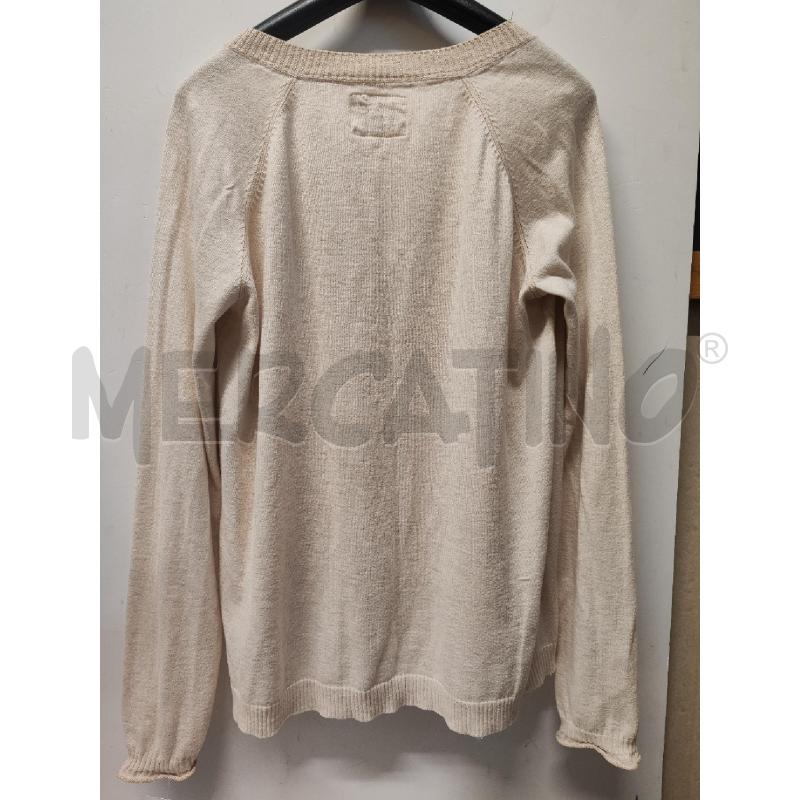 MAGLIA DONNA PEPE JEANS BEIGE SCOLLO A V GLITTER ORO TG.XS | Mercatino dell'Usato Vinci - fraz. sovigliana 3