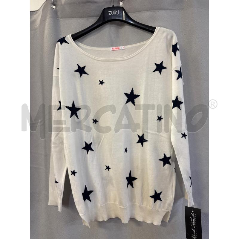 MAGLIA DONNA SUN68 PANNA STELLE BLU TG.S | Mercatino dell'Usato Vinci - fraz. sovigliana 1