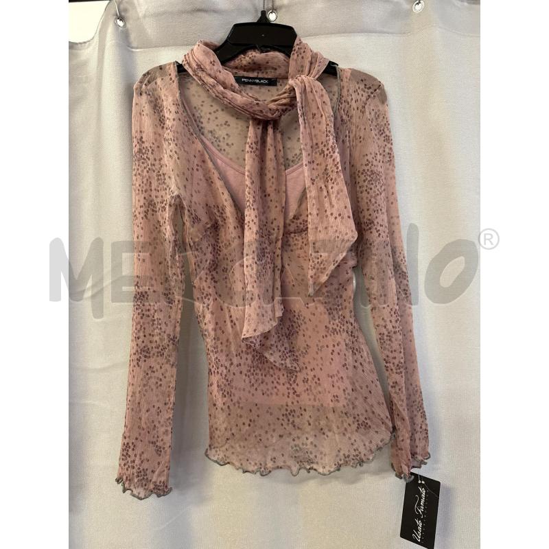 MAGLIA DONNA + CANOTTA PENNYBLACK ROSA PUNTINI TG.XS SETA | Mercatino dell'Usato Vinci - fraz. sovigliana 1