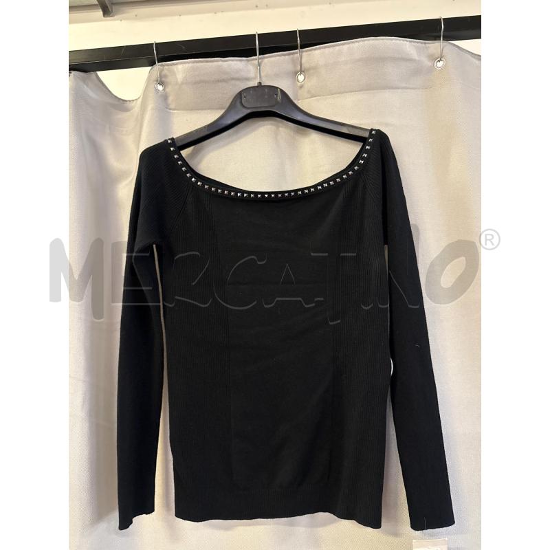 MAGLIA DONNA # LIU JO NERA SCOLLO BORCHIETTE QUADRATE | Mercatino dell'Usato Vinci - fraz. sovigliana 1