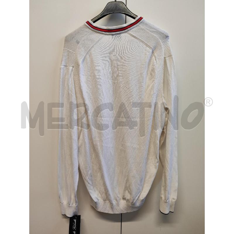 MAGLIA UOMO TRUSSARDI JEANS TG. XL PANNA SCOLLO A V ROSSO | Mercatino dell'Usato Vinci - fraz. sovigliana 3