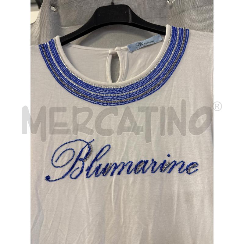 MAGLIETTA DONNA BLUMARINE BIANCA PIETRINE BLU SENZA TAGLIA | Mercatino dell'Usato Vinci - fraz. sovigliana 2