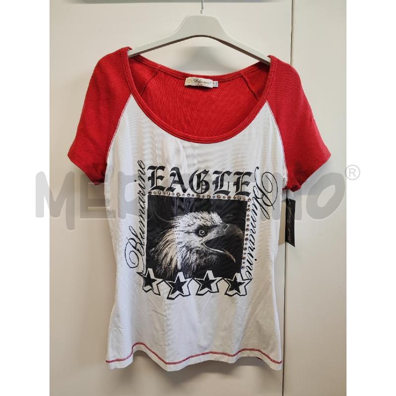 MAGLIETTA DONNA BLUMARINE ROSSA PANNA AQUILA STRASS TG.48 | Mercatino dell'Usato Vinci - fraz. sovigliana 1