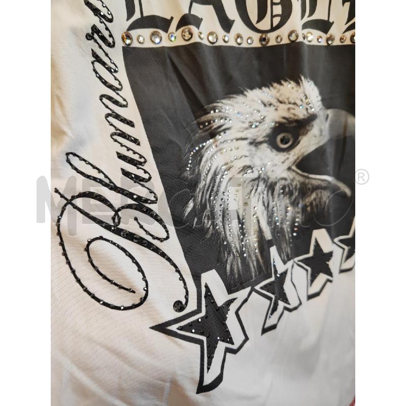 MAGLIETTA DONNA BLUMARINE ROSSA PANNA AQUILA STRASS TG.48 | Mercatino dell'Usato Vinci - fraz. sovigliana 2