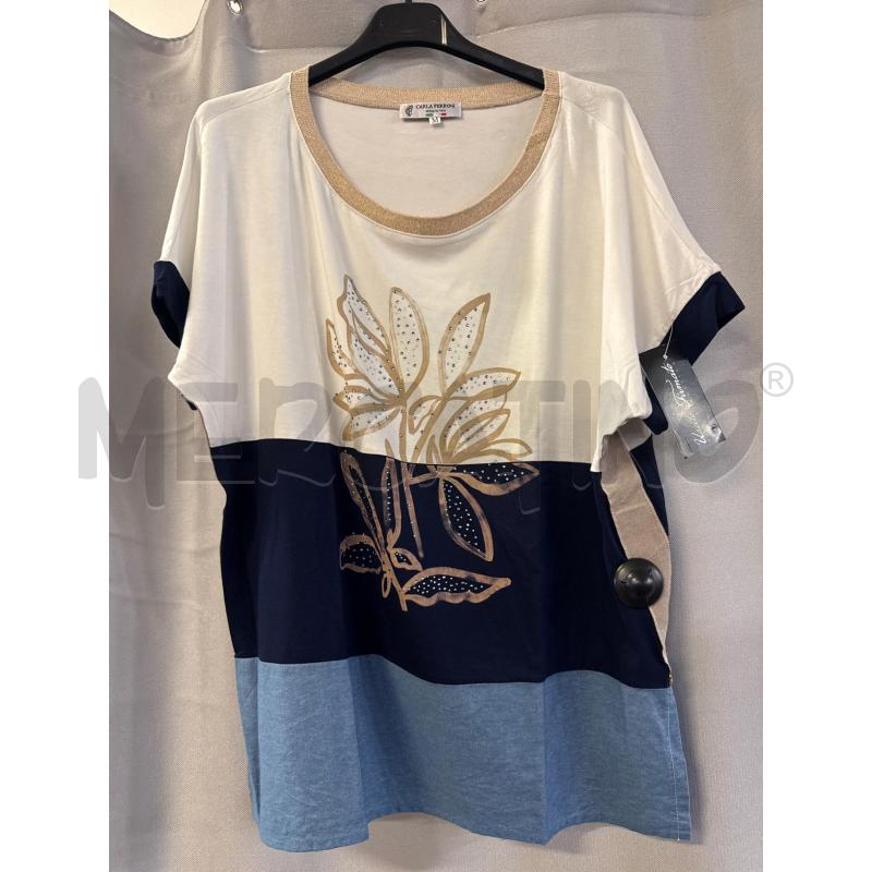 MAGLIETTA DONNA CARLA FERRONI PANNA BLU TG.M  | Mercatino dell'Usato Vinci - fraz. sovigliana 1