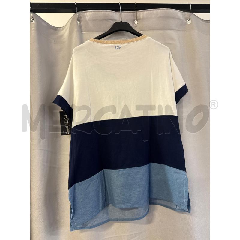 MAGLIETTA DONNA CARLA FERRONI PANNA BLU TG.M  | Mercatino dell'Usato Vinci - fraz. sovigliana 2