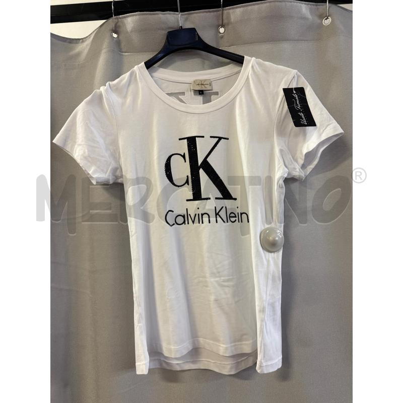 MAGLIETTA DONNA CK BIANCA STRASS NERI TG.XL | Mercatino dell'Usato Vinci - fraz. sovigliana 1