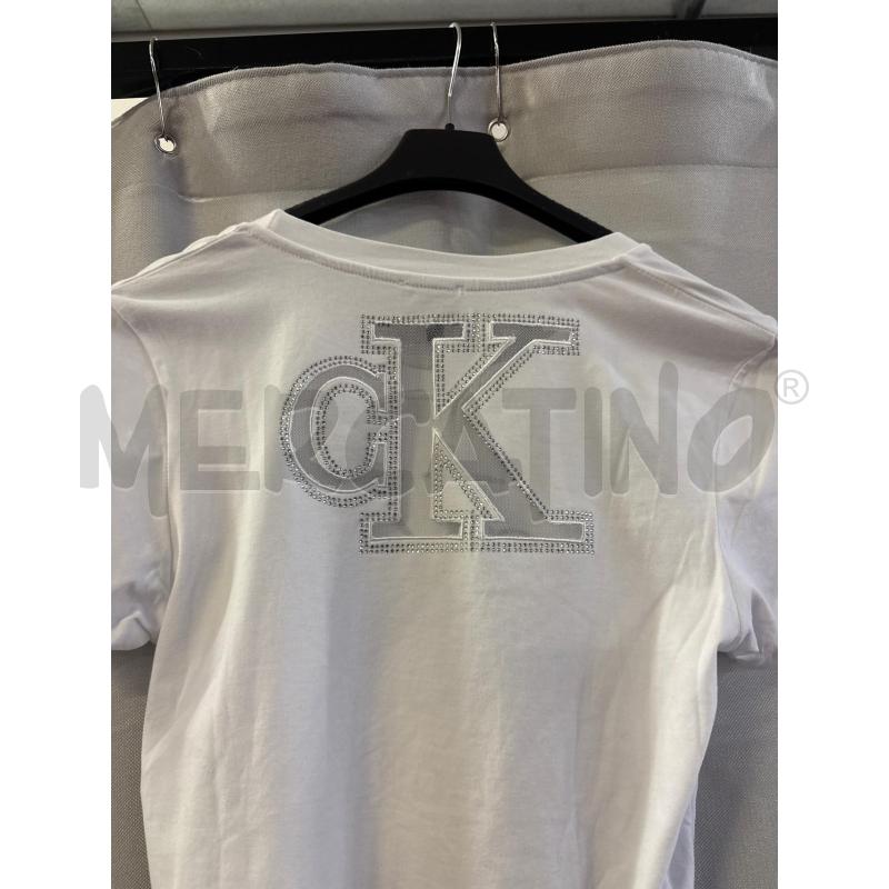 MAGLIETTA DONNA CK BIANCA STRASS NERI TG.XL | Mercatino dell'Usato Vinci - fraz. sovigliana 2