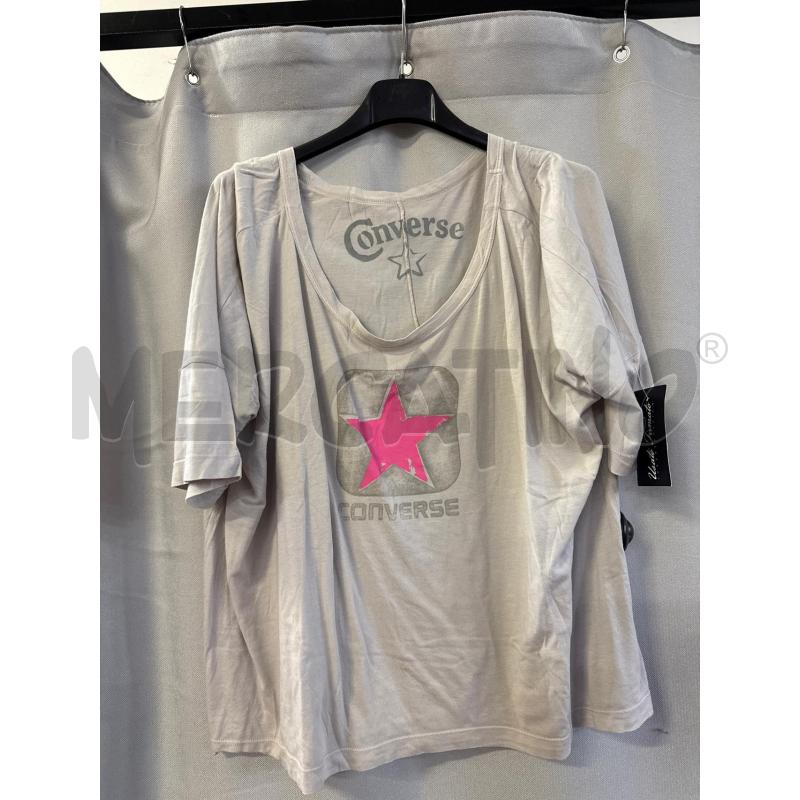 MAGLIETTA DONNA CONVERSE GRIGIA STELLA ROSATG.S | Mercatino dell'Usato Vinci - fraz. sovigliana 1