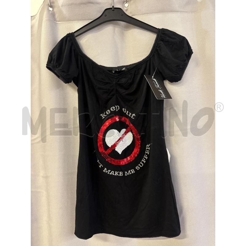 MAGLIETTA DONNA DENNY ROSE NERA CUORE PAILLETTES TG.L | Mercatino dell'Usato Vinci - fraz. sovigliana 1