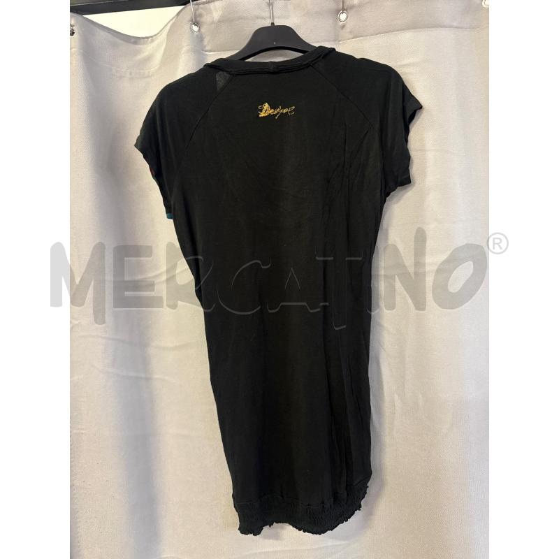MAGLIETTA DONNA DESIGUAL NERA FIORE ROSA  | Mercatino dell'Usato Vinci - fraz. sovigliana 2