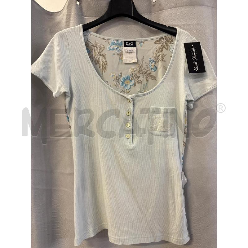 MAGLIETTA DONNA D&G AZZURRA FIORI DIETRO TG.M | Mercatino dell'Usato Vinci - fraz. sovigliana 1