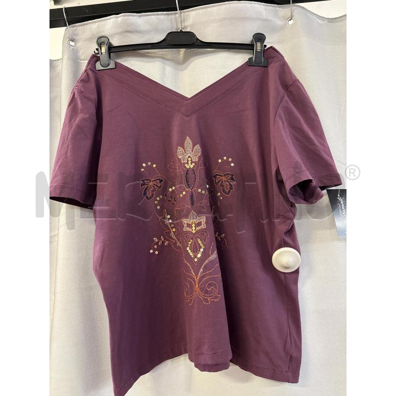 MAGLIETTA DONNA ELENA MIRO VIOLA DOPPIO SCOLLO SENZA TG  | Mercatino dell'Usato Vinci - fraz. sovigliana 1