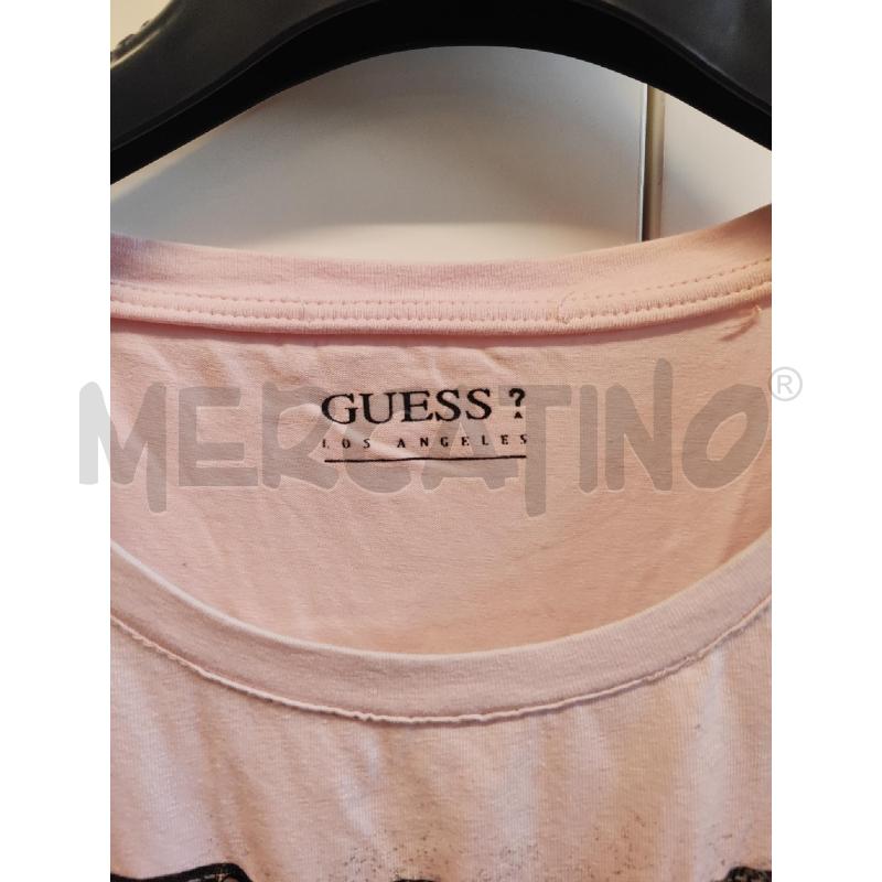 MAGLIETTA DONNA GUESS ROSA SCRITTA BORCHIE SENZA TG | Mercatino dell'Usato Vinci - fraz. sovigliana 2