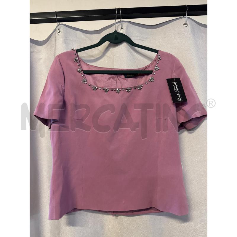 MAGLIETTA DONNA LUISA SPSAGNOLI ROSA SCOLLO STRASS SENZA TG. | Mercatino dell'Usato Vinci - fraz. sovigliana 1