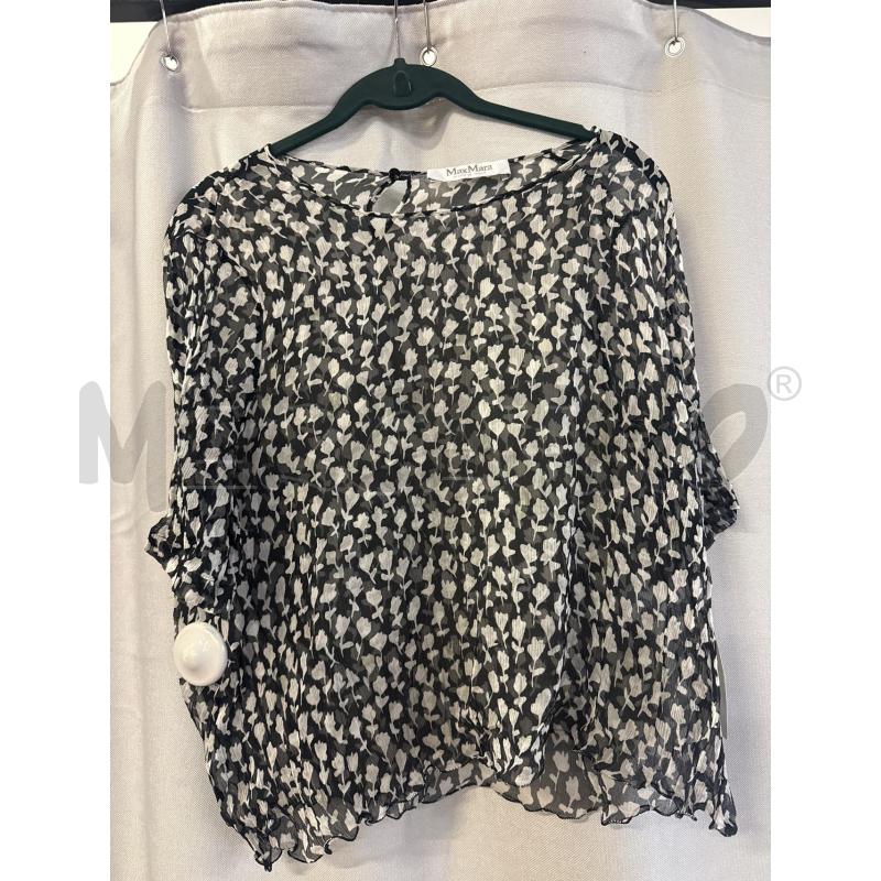 MAGLIETTA DONNA MAX MARA NERA FIORI BIANCHI | Mercatino dell'Usato Vinci - fraz. sovigliana 1
