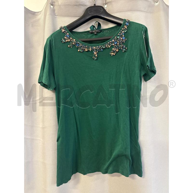 MAGLIETTA DONNA SILVIAN HEACHE VERDE SCOLLO PIETRINE TG.XS | Mercatino dell'Usato Vinci - fraz. sovigliana 1