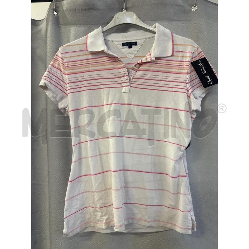 MAGLIETTA DONNA TOMMY HILFIGER PANNA RIGHE ROSA TG.L | Mercatino dell'Usato Vinci - fraz. sovigliana 1