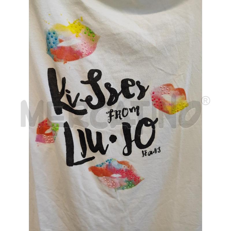 MAGLIETTA DONNA # LIU JO BIANCA BOCCHE STRASS  | Mercatino dell'Usato Vinci - fraz. sovigliana 2
