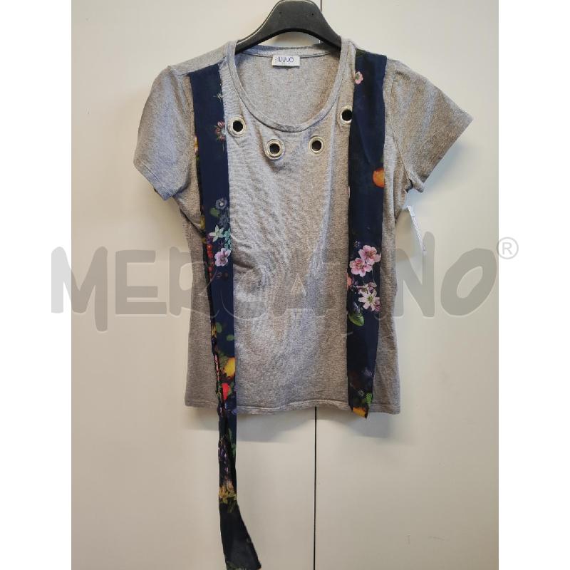 MAGLIETTA DONNA # LIU JO GRIGIA CON VELE SCIARPINA BLU | Mercatino dell'Usato Vinci - fraz. sovigliana 1